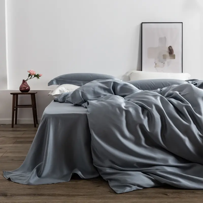 100% Mulberry Silk Bedding Set - 4 Piece Luxury Cooling Bedding with Duvet Cover for Better Sleep - Image 7