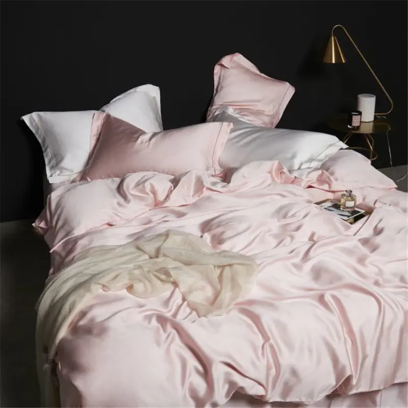 100% Mulberry Silk Bedding Set - Queen King Pink Luxury Duvet Cover Set for Healthy Sleep - Image 6