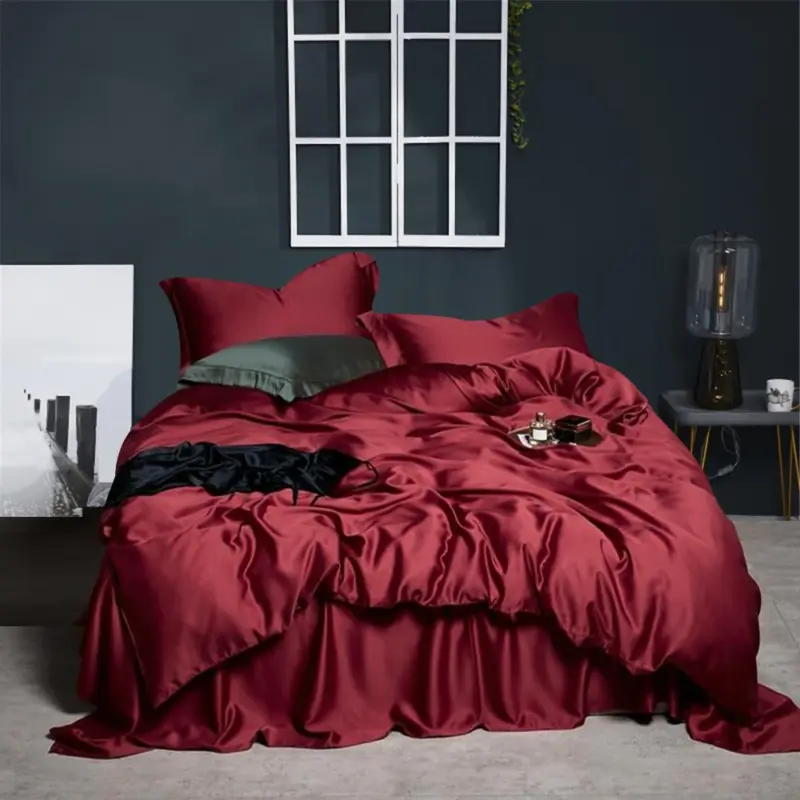 100% Mulberry Silk Bedding Set - Queen King Luxury 4-Piece Cooling Duvet Cover for Better Sleep - Image 7