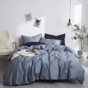 600TC Egyptian Cotton Bedding Set - Twin Queen King Size Solid Color Luxury Duvet Cover Set for All Seasons