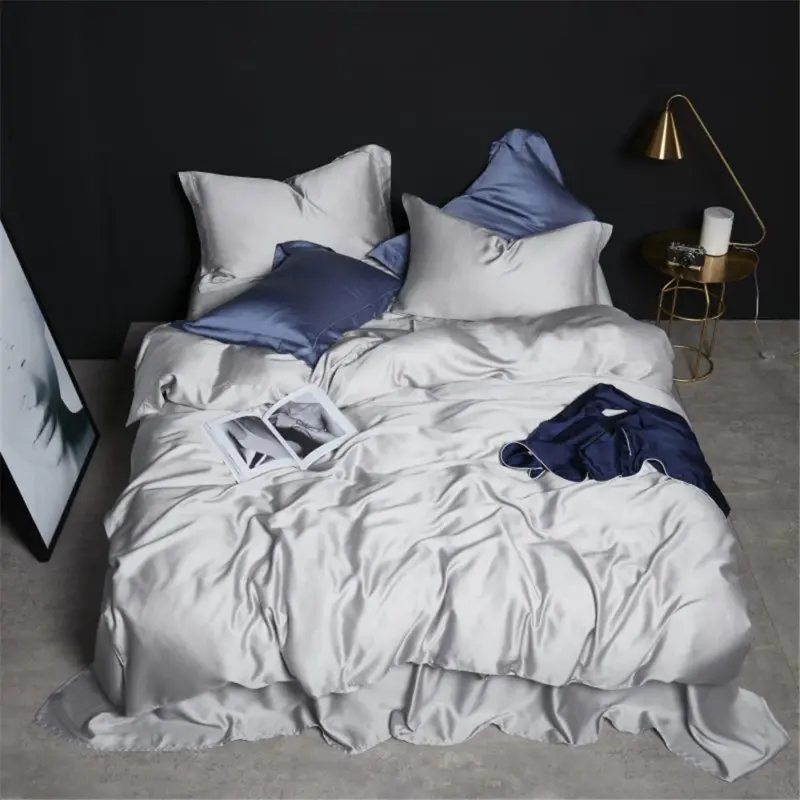 100% Pure Silk Bedding Set - 4-Piece Luxury Dark Green Duvet Cover Set for Skin-Friendly Sleep - Image 16