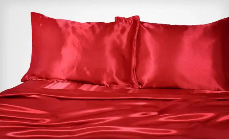 Satin Polyester Bed Sheet Set - Queen Size Silky Soft Fitted Luxury Bedding for Comfortable Sleep - Image 5