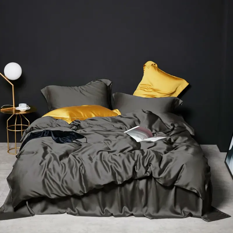 100% Mulberry Silk Bedding Set - Queen King Pink Luxury Duvet Cover Set for Healthy Sleep - Image 13