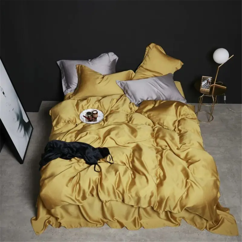 100% Pure Silk Bedding Set - 4-Piece Luxury Dark Green Duvet Cover Set for Skin-Friendly Sleep - Image 12