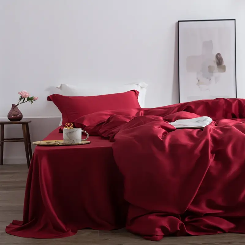 100% Mulberry Silk Bedding Set - 4 Piece Luxury Cooling Bedding with Duvet Cover for Better Sleep - Image 12