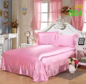 Premium Tribute Silk Flat Sheet - King Size Pink Luxury Bedding for Skin Comfort
