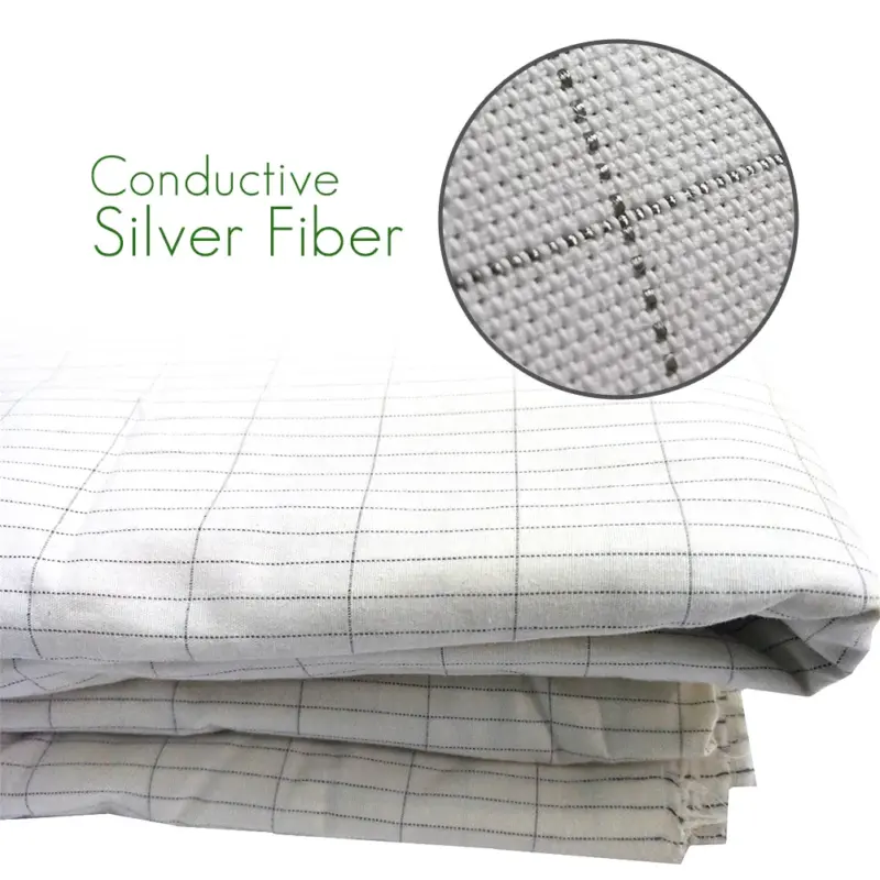 Silver Fiber Earthing Bed Sheet - 90x280cm Grounded Antistatic Cotton Blend for Better Sleep - Image 2
