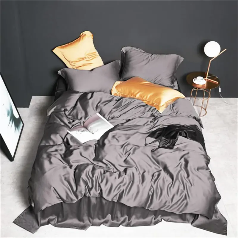 100% Mulberry Silk Bedding Set - Queen King Luxury 4-Piece Cooling Duvet Cover for Better Sleep - Image 10