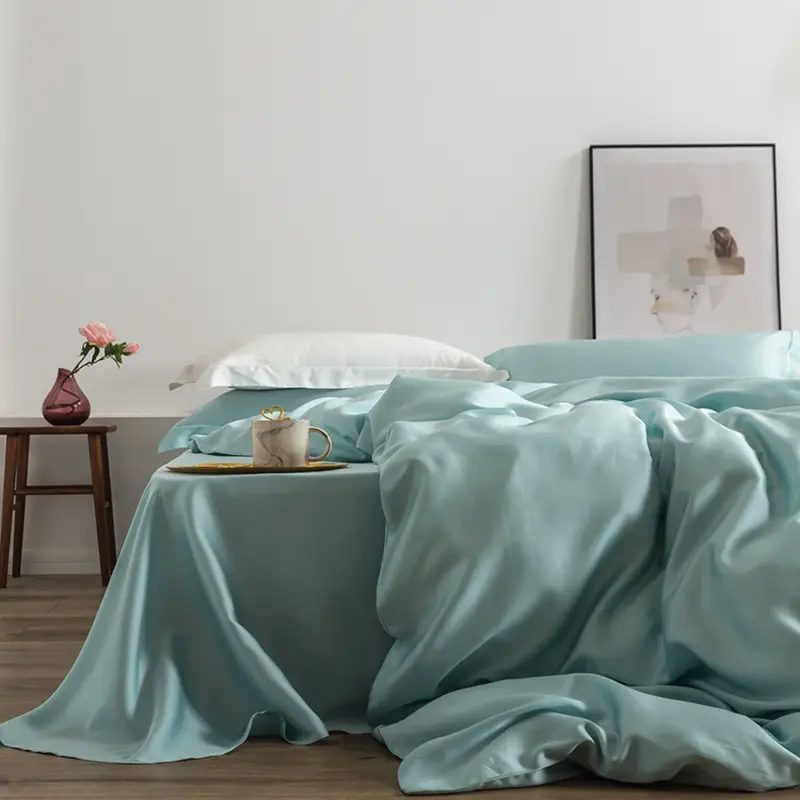 100% Mulberry Silk Bedding Set - 4 Piece Luxury Cooling Bedding with Duvet Cover for Better Sleep - Image 8