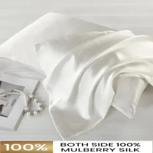 100% Mulberry Silk Pillowcase - Standard Size Luxury Bedding for Healthier Hair and Skin