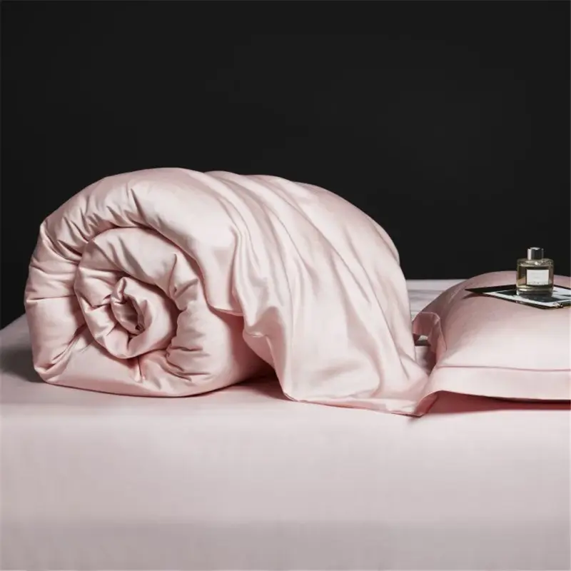 100% Mulberry Silk Bedding Set - Queen King Pink Luxury Duvet Cover Set for Healthy Sleep - Image 5
