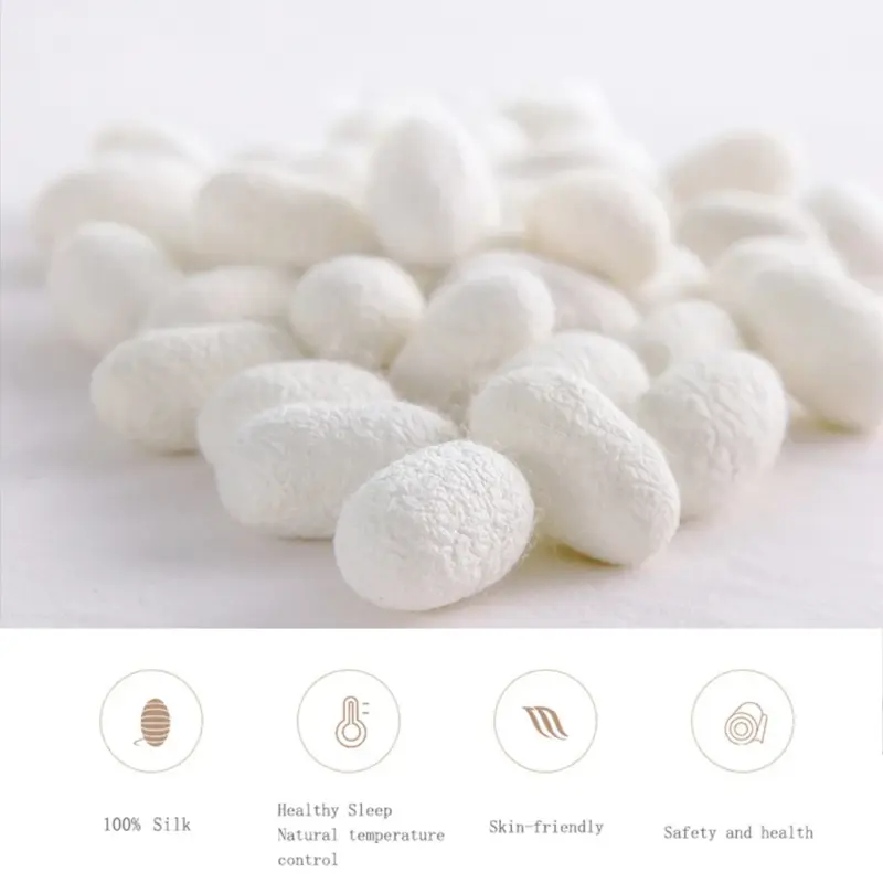 100% Pure Silk Duvet Cover Set - Luxury White Bedding with Pillowcases for Healthy Skin - Image 2