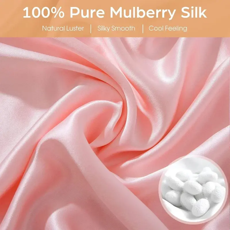 100% Mulberry Silk Pillowcase - Standard Size Luxury Bedding with Hidden Zipper for Hair & Skin Care - Image 3