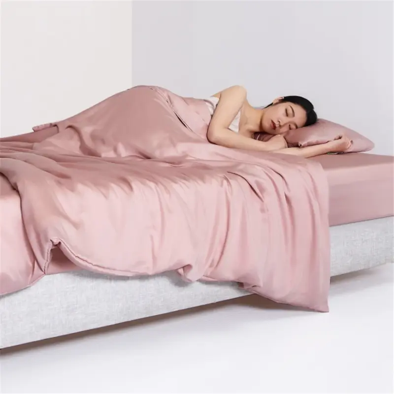 100% Mulberry Silk Bedding Set - Queen King Size Luxury 4-Piece White Collection for Ultimate Sleep Comfort - Image 12