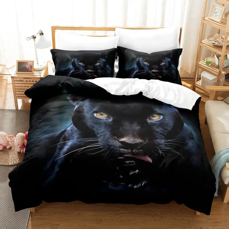 Safari Leopard Duvet Cover Set - Queen/King Size 3D Print Animal Bedding for Kids & Adults - Image 10