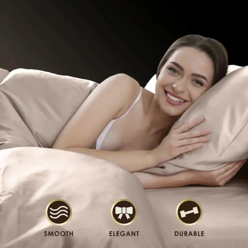 Satin Silk Full Sheet Set - 4-Piece Soft Breathable Bedding for Hair & Skin Protection - Image 2