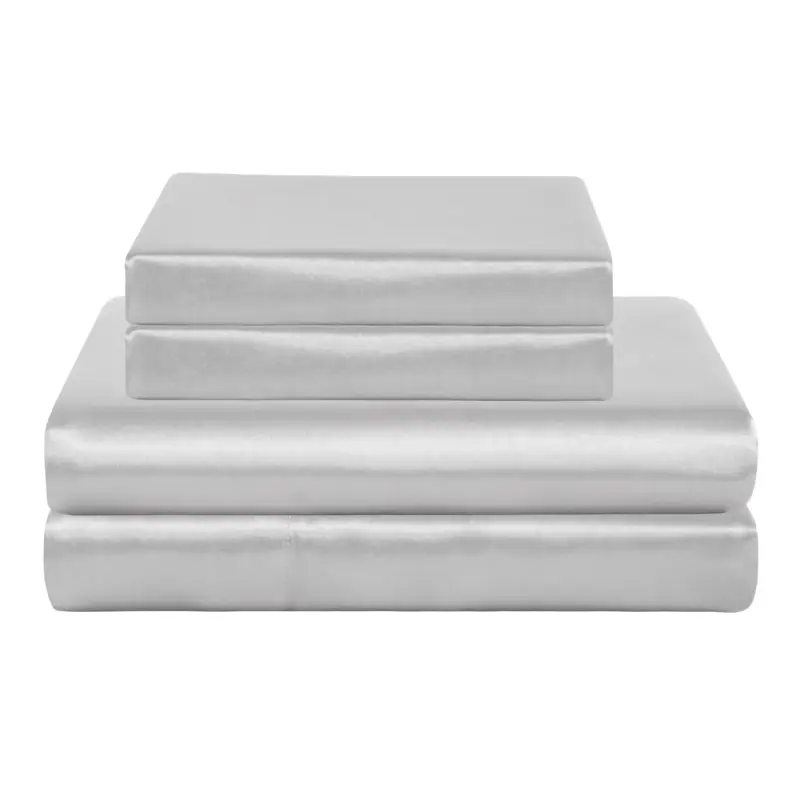 Luxury Satin Cooling Bed Sheet Set - 3 Piece Deep Pocket Silky Soft Bedding for Better Sleep - Image 9