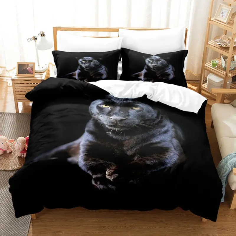Safari Leopard Duvet Cover Set - Queen/King Size 3D Print Animal Bedding for Kids & Adults - Image 12
