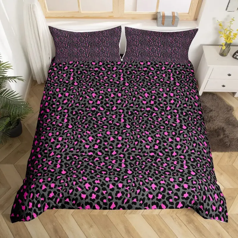 Luxury Leopard Print Bedding Set - 3-Piece Duvet Cover with Pillowcases for All Bed Sizes - Image 21