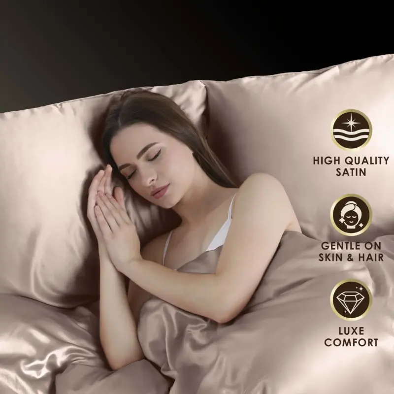 Satin Silk Full Sheet Set - 4-Piece Soft Breathable Bedding for Hair & Skin Protection - Image 5