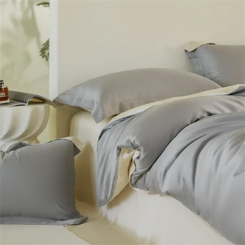 100% Mulberry Silk Bedding Set - Luxury 4-Piece Queen King Size Cooling Duvet Cover for Healthy Skin - Image 6