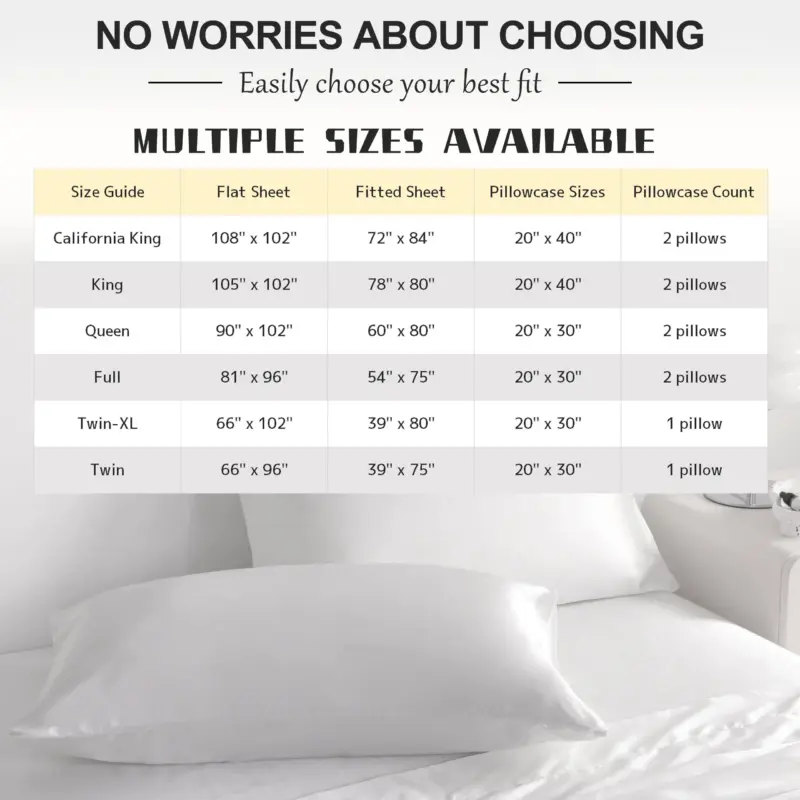 Luxury Satin Cooling Bed Sheet Set - 3 Piece Deep Pocket Silky Soft Bedding for Better Sleep - Image 2