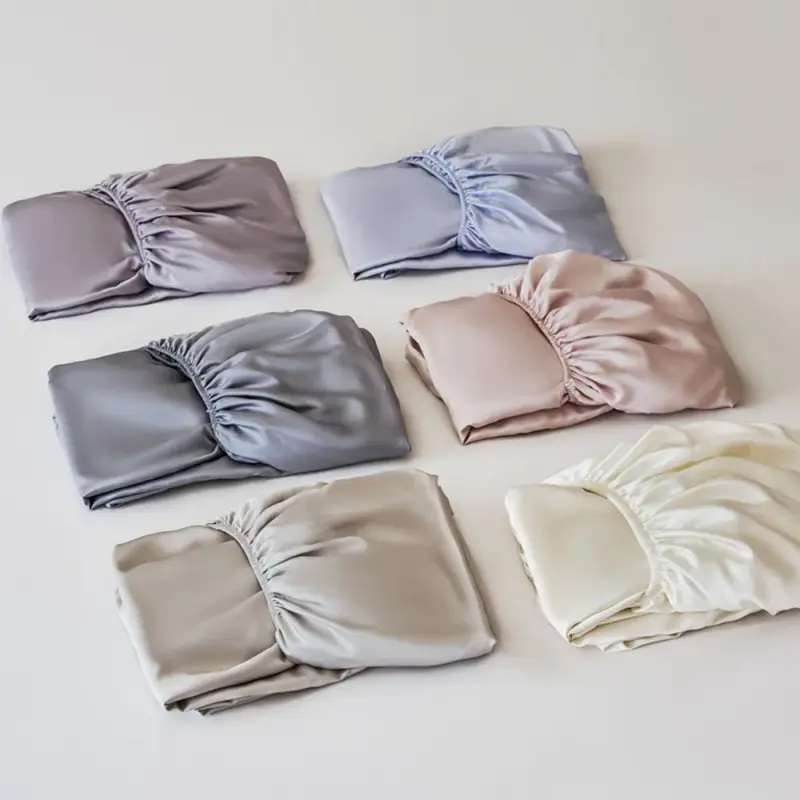 100% Pure Mulberry Silk Fitted Sheet Set - Queen/King Size Luxury Bedding for Healthy Skin & Hair - Image 4