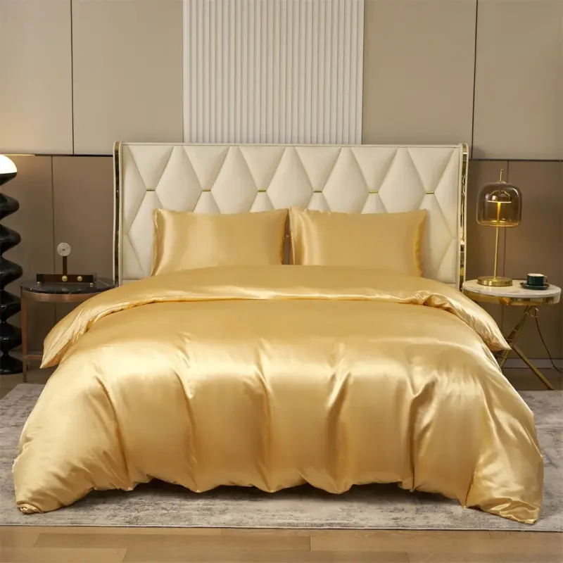 100% Microfiber Satin Bedding Set - 3-Piece Reversible Luxury Comforter Set with Pillowcases for Soft Comfort - Image 10