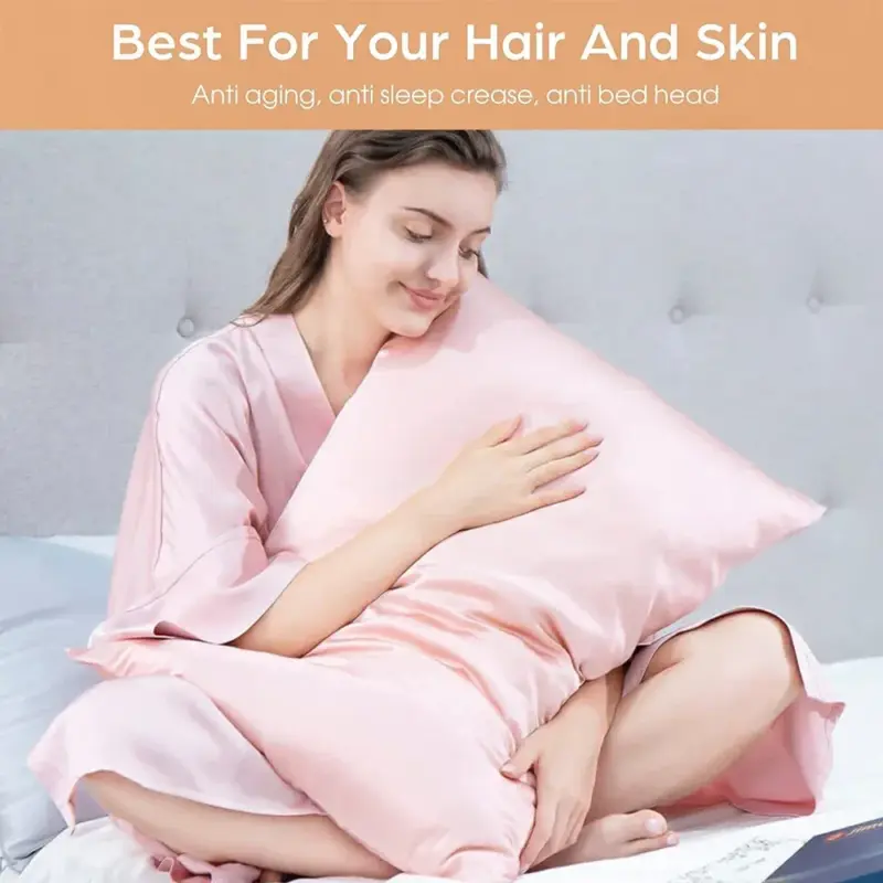 100% Mulberry Silk Pillowcase - Standard Size Luxury Bedding with Hidden Zipper for Hair & Skin Care - Image 4