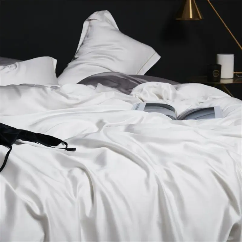 100% Pure Silk Bedding Set - Queen King Luxury Cooling Duvet Cover Set for Comfortable Sleep - Image 4