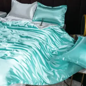 Luxury Satin Bedding Set - 4 Piece King Queen Full Twin Cooling Silk-Look Sheets for Better Sleep