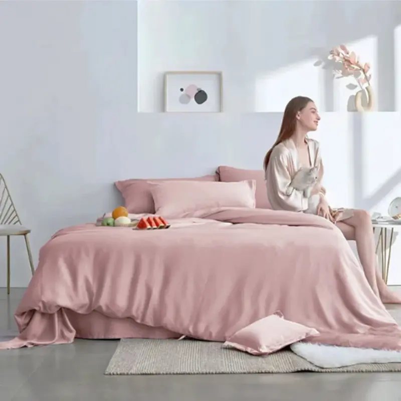 100% Mulberry Silk Bedding Set - 4-Piece Luxury Cooling Duvet Cover Set for Better Sleep - Image 12