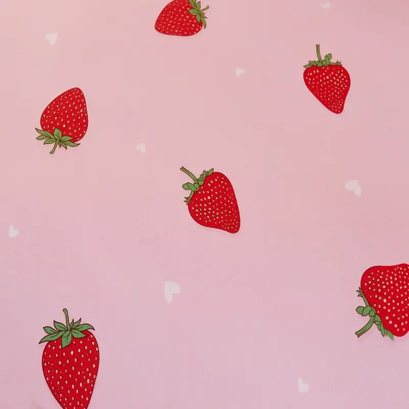 100% Bamboo Fiber Duvet Cover Set - King Size Strawberry Print Luxury Bedding for All Seasons - Image 3
