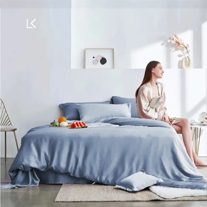 100% Mulberry Silk Bedding Set - 4-Piece Luxury Cooling Duvet Cover Set for Better Sleep - Image 7