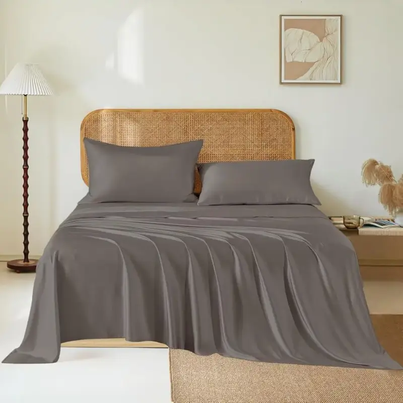 100% Mulberry Silk Bed Sheet Set - 4-Piece Luxury Bedding with Deep Pocket Sheets for Ultimate Sleep Comfort - Image 2