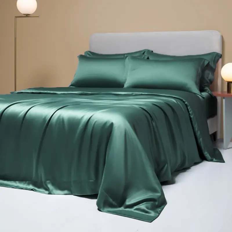 100% Pure Silk Bedding Set - Queen/King Dark Gray Luxury Bedding for Healthy Sleep - Image 13