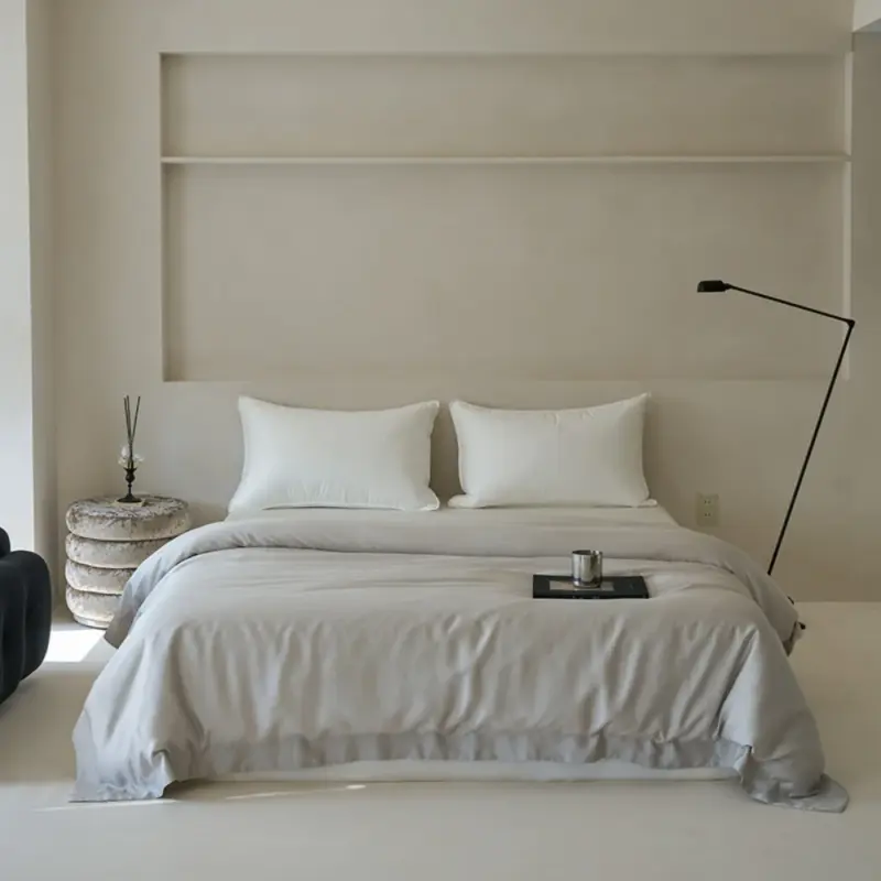 100% Pure Silk Duvet Cover Set - Luxury White Bedding with Pillowcases for Healthy Skin - Image 8