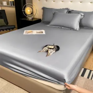100% Mulberry Silk Fitted Sheet - Queen/King Size Luxury Cooling Bedding for Skin Protection