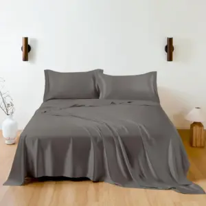 100% Mulberry Silk Sheet Set - King Size Luxury Cooling Bedding for Skin Protection