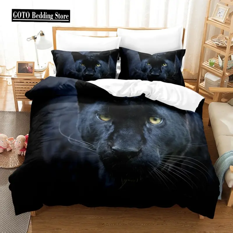 3D Cheetah Microfiber Bedding Set - Queen/King Size Wildlife Print Luxury Duvet Cover for Modern Bedrooms - Image 16