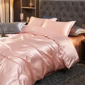 Luxury Satin Bedding Set - 4-Piece Silky Duvet Cover Set Collection for All-Season Comfort