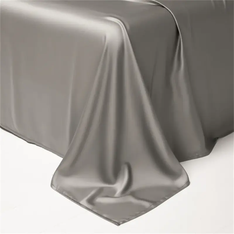 100% Pure Silk Bedding Set - Queen/King Dark Gray Luxury Bedding for Healthy Sleep - Image 6
