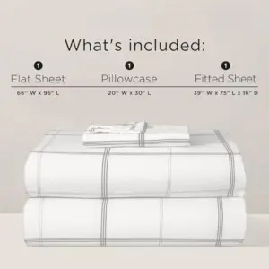 Printed Flannel Bed Sheet Set - 3-Piece All Season Soft Microfiber Bedding for Cozy Comfort