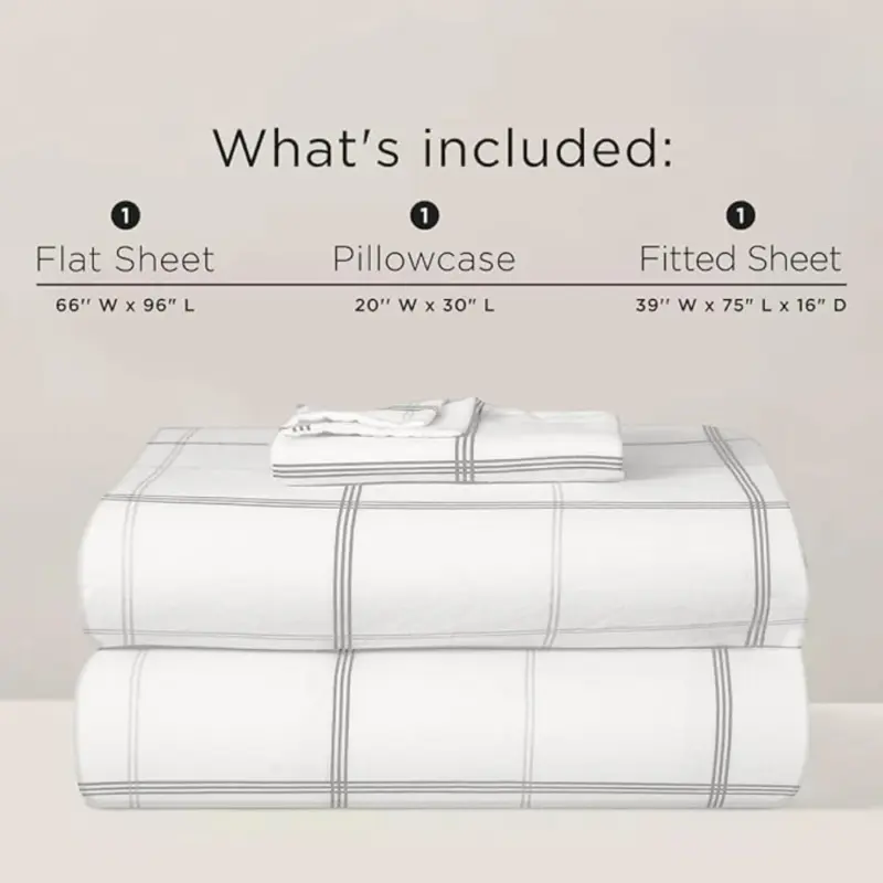 Printed Flannel Bed Sheet Set - 3-Piece All Season Soft Microfiber Bedding for Cozy Comfort