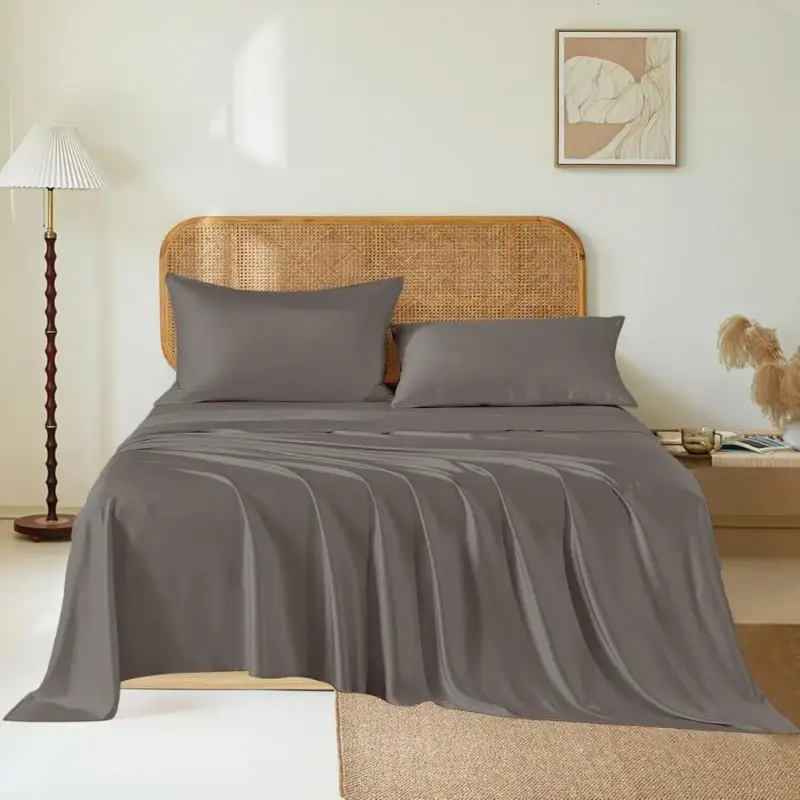 100% Mulberry Silk Bed Sheet Set - 4-Piece Luxury Bedding with Deep Pocket Sheets for Ultimate Sleep Comfort - Image 3