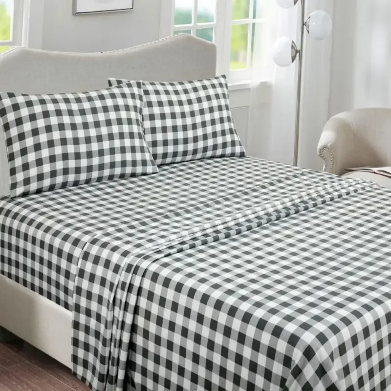 Printed Flannel Bed Sheet Set - 3-Piece All Season Soft Microfiber Bedding for Cozy Comfort - Image 8