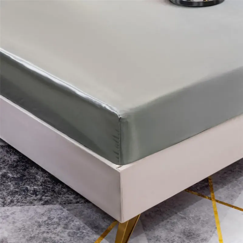 Satin Fitted Sheet Set - Premium Elastic Band Non-Slip Luxury Bedding for All Mattress Sizes - Image 5