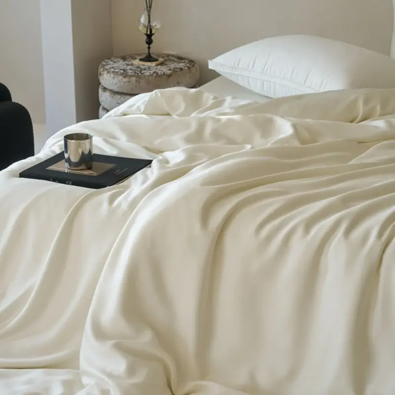 100% Pure Silk Duvet Cover Set - Luxury White Bedding with Pillowcases for Healthy Skin - Image 6