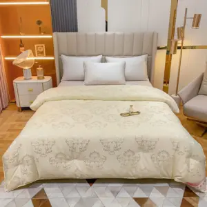 100% Mulberry Silk Comforter - All Season Luxury Dual-Weight Bedding for Temperature Regulation