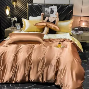 Rayon Silk Bedding Set - 4-Piece Queen King Luxury Cooling Sheet Set for Comfortable Sleep